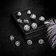 6 Pairs 6 Style Flower & Heart & Teardrop Synthetic Turquoise Stud Earrings with Rhinestone(AJEW-PW0005-26AS)-5