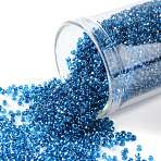 TOHO Round Seed Beads, Japanese Seed Beads, (932) Inside Color Aqua/Capri Lined, 15/0, 1.5mm, Hole: 0.7mm, about 15000pcs/50g(SEED-XTR15-0932)