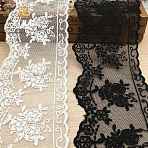 Polyester Flower Lace Fabric Trim, Embroidery Flower Lace Trimming, Garment Accessories, White, 3-1/2~3-5/8 inch(90~93mm)(OCOR-WH0070-138B)