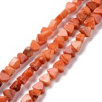 Natural Calcite Beads Strands, Dyed, Triangle, Orange, 5.5x6x3.5mm, Hole: 0.8mm, about 81pcs/strand, 15.94 inch(40.5cm)(G-G852-01G)