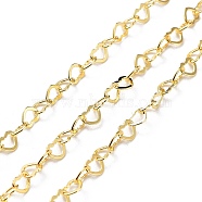 925 Sterling Silver Heart Link Chains, Soldered, Real 18K Gold Plated, 4x5.5x0.6mm(STER-NH0001-28A-G)