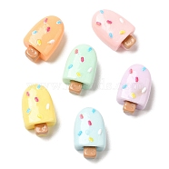 Cartoon Opaque Reisn Cabochons, for Jewelry Making, Mixed Color, Ice Cream, 13x8x6mm(RESI-C039-01I)