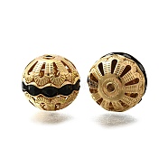 Rhinestone Brass Beads, Lead Free & Cadmium Free, Rack Plating, Round, Golden, 16x17mm, Hole: 2mm(KK-D295-06G-02)