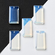 Opalite Pendants, Faceted Rectangle Charms, 25x13x4~4.5mm, Hole: 1mm(G-G063-01K)