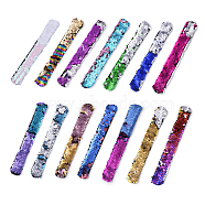 Mermaid Slap Bracelets, Two-color Reversible Charm Sequins Flip Wristbands, Mixed Color, 8-1/4 inch(21cm), 25x3mm, 14pcs/set(BJEW-TA0003-01)