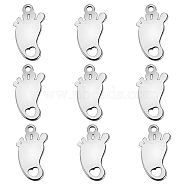 304 Stainless Steel Charms, Hollow, Heart Footprint, Stainless Steel Color, 12x7x1mm, Hole: 1mm(STAS-CJC0008-16P)
