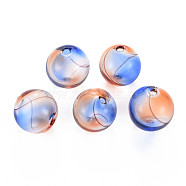 Transparent Handmade Blown Glass Globe Beads, Round, Sandy Brown, 12.5~14mm, Hole: 1~2mm(GLAA-T012-33A-02)