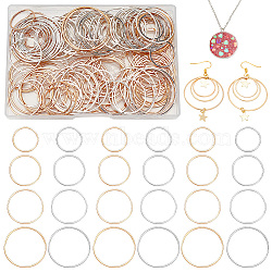 Brass Linking Rings, Lead Free & Nickel Free, Ring, Mixed Color, 20~35x1mm, 160pcs/box(KK-OC0001-06-FF)