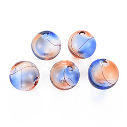 Transparent Handmade Blown Glass Globe Beads, Round, Sandy Brown, 12.5~14mm, Hole: 1~2mm(GLAA-T012-33A-02)