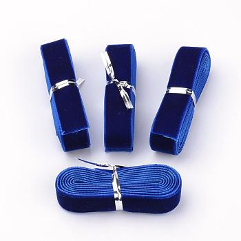 5/8 inch Single Face Velvet Ribbon, Dark Blue, 5/8 inch(16mm), about 1.094yards/bundle(1m/bundle)