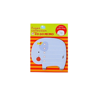 20 Sheets Cute Animal Pad Sticky Notes, Sticker Tabs, for Office School Reading, Elephant, 50mm