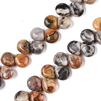 Natural Crazy Agate Beads Strands, Teardrop, Top Drilled, 12~12.5x10~11x5~5.5mm, Hole: 1~1.2mm, about 33pcs/strand, 8.86~10.2''(22.5~25.5cm)