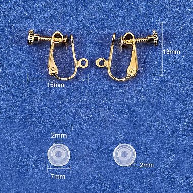 Brass Clip-on Earring Findings and Plastic Ear Clip Pad(DIY-PH0018-02)-2