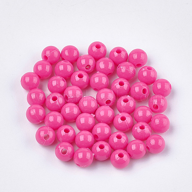 6mm Camellia Round Plastic Beads