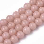 Synthetic Luminous Stone Beads Strands, Round, Salmon, 8x8mm, Hole: 1mm, about 47~49pcs/strand, 14.17 inch~14.69 inch(G-T129-12A)