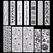 12Pcs 12 Styles Transparent Plastic Embossing Template Folders, For DIY Scrapbooking/Photo Album Decorative/Embossed Paper, Stamp Sheets, Mixed Shapes, Black, 145~169x30~60x2.5mm, 1pc/style(AJEW-GL0002-19)