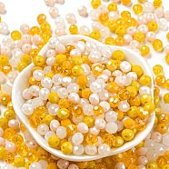 Glass Beads, Faceted, Rondelle, Gold, 6x5mm, Hole: 1mm, about 280pcs/60g(EGLA-A034-SM6mm-21)