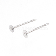 304 Stainless Steel Stud Earring Findings, Stainless Steel Color, 12x2mm, Pin: 0.8mm(STAS-D448-088P-2mm)
