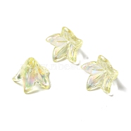 Transparent Acrylic Bead Caps, Lily Flower, Champagne Yellow, 16x12mm, Hole: 1.2mm, 825pcs/500g(OACR-H016-05F)