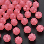 Imitation Jelly Acrylic Beads, Faceted, Round, Hot Pink, 12x11.5mm, Hole: 1.8mm, about 560pcs/500g(MACR-S373-97B-E09)