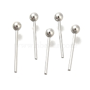 Brass Ball Head Pins, Lead Free & Cadmium Free, 925 Sterling Silver Plated, 10x0.6mm, Head: 2mm(KK-H502-03J-S)