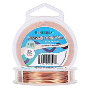 Round Copper Wire for Jewelry Making, Long-Lasting Plated, Raw(Unplated), 26 Gauge, 0.4mm, about 198 Feet(66 yards)/roll(CWIR-BC0002-16B)