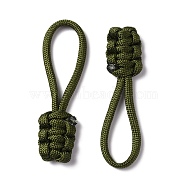 Polyester Braided Replacement Zipper Puller Tabs, Zip Pull Extender, Dark Olive Green, 8.2x2x0.87cm(FIND-WH0126-01C)