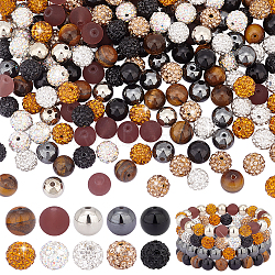 Elite 200Pcs 10 Style DIY Round Beads Jewelry Making Finding Kits, Mixed Color, 9.5~10mm, Hole: 1~1.5mm, 20pcs/style(DIY-PH0021-75)