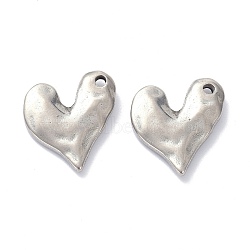 Tarnish Resistant 304 Stainless Steel Pendants, Heart, Stainless Steel Color, 19x17x3mm, Hole: 1.8mm(STAS-K216-17P)