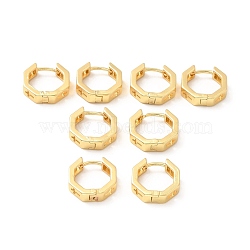 Brass Hollow Cross Hoop Earrings for Women, Lead Free & Cadmium Free & Nickel Free, Real 18K Gold Plated, 13.5x13.5x3.5mm, Pin: 1mm(EJEW-F281-06G)