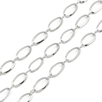 Non-Tarnish 304 Stainless Steel Link Chains, Soldered, Stainless Steel Color, 9x5x1mm