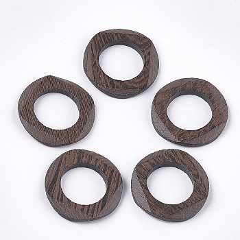 Wenge Wood Linking Rings, Undyed, Ring, Coconut Brown, 38.5x4~5mm, Inner Diameter: 23mm