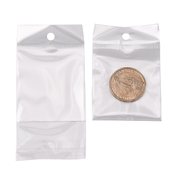 Pearl Film OPP Cellophane Bags, Self-Adhesive Sealing, with Hang Hole, Rectangle, Clear, 9.5x5cm, Unilateral Thickness: 0.035mm, Inner Measure: 5.5x5cm