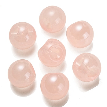 Opaque Acrylic Beads, Round, Top Drilled, Pink, 19x19x19mm, Hole: 3mm