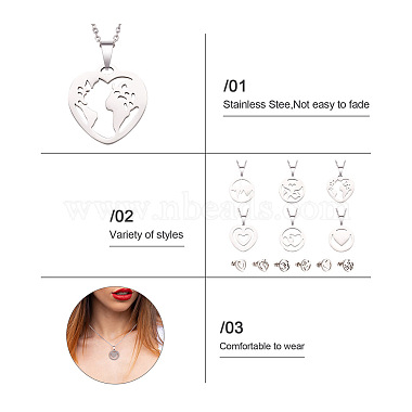 kissitty 6 conjuntos 6 conjunto de joyas con forma de corazón para el día de San Valentín(SJEW-KS0001-01)-3