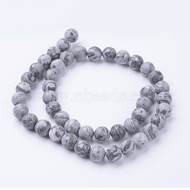 Chapelets de perles en pierre de carte/pierre picasso/picasso jasper naturelles (G-G735-27F-8mm)-2
