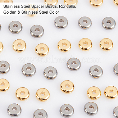 dicosmétique 200pcs 2 couleurs 304 perles intercalaires en acier inoxydable(STAS-DC0005-66)-4
