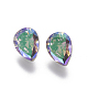 Electroplated Cubic Zirconia Pointed Back Cabochons(ZIRC-I024-6x8-04)-2