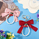 2Pcs 2 Colors Polyester & Alloy & Plastic Keychains(KEYC-TA0001-52A)-4