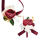 2Pcs 2 Style Silk Cloth Rose with Satin Ribbon Corsage Boutonniere & Wrist Corsages(AJEW-CP0005-94)-1