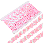 Polyester Paillette Beads, Sequins Beads, Ornament Accessories, Paillette Roll, Wave, Pink, 17mm, 11m/roll(OCOR-WH20012-13D)