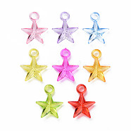 Transparent Acrylic Pendants, Star, Mixed Color, 21x16.5x4.5mm, Hole: 3mm, about 1380pcs/500g(MACR-N013-029-A01)