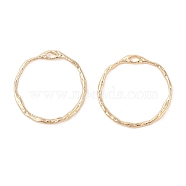 Brass Pendants, Ring, Real 14K Gold Plated, 21.5x21x1mm, Hole: 3x1.6mm(KK-N256-01B-G)