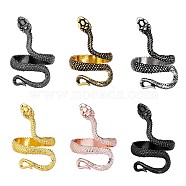 6Pcs Snake Ring Set, Adjustable Open Rings, Vintage Snake Knuckle Rings, Retro Reptile Animal Finger Rings Jewelry for Women Men, Mixed Color, 32mm, Inner Diameter: 16mm(JR926A)