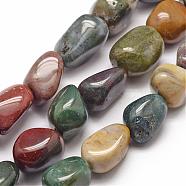 Natural Indian Agate Beads Strands, Tumbled Stone, Nuggets, 18~25x18~25x15~23mm, Hole: 2mm, about 17~22pcs/strand, 15.7 inch(40cm)(G-P301-14)