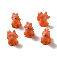 Resin 3D Animal Figurines, for Home Office Desktop Decoration, Fox, 16.5x17x19mm(RESI-A033-01F)