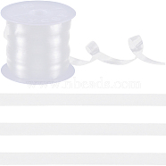 Flat Invisible Stretchy TPU(Thermoplastic Polyurethane) Elastic Strap, Frosted Ribbon with Spool, for DIY Bra Lingerie Swimwear, Clear, 8x0.2mm, about 10.94 Yards(10m)/Roll(EW-GF0001-05B)