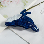 Cute Whale PVC Claw Hair Clips, DIY Hair Accessories, Prussian Blue, 48x78x35mm(WG30139-04)