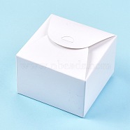 Foldable Kraft Paper Box, Gift Packing Box, Bakery Cake Cupcake Box Container, Square, White, Unfold: 19x21x0.08cm, Finished Product: 10.5x10.5x5.5cm(CON-K006-02B-02)