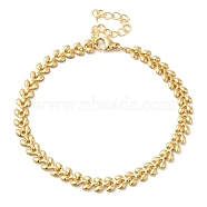 Brass Cob Chain Bracelets for Women, Real 24K Gold Plated, 7-1/8 inch(18.1cm)(BJEW-G672-02G)